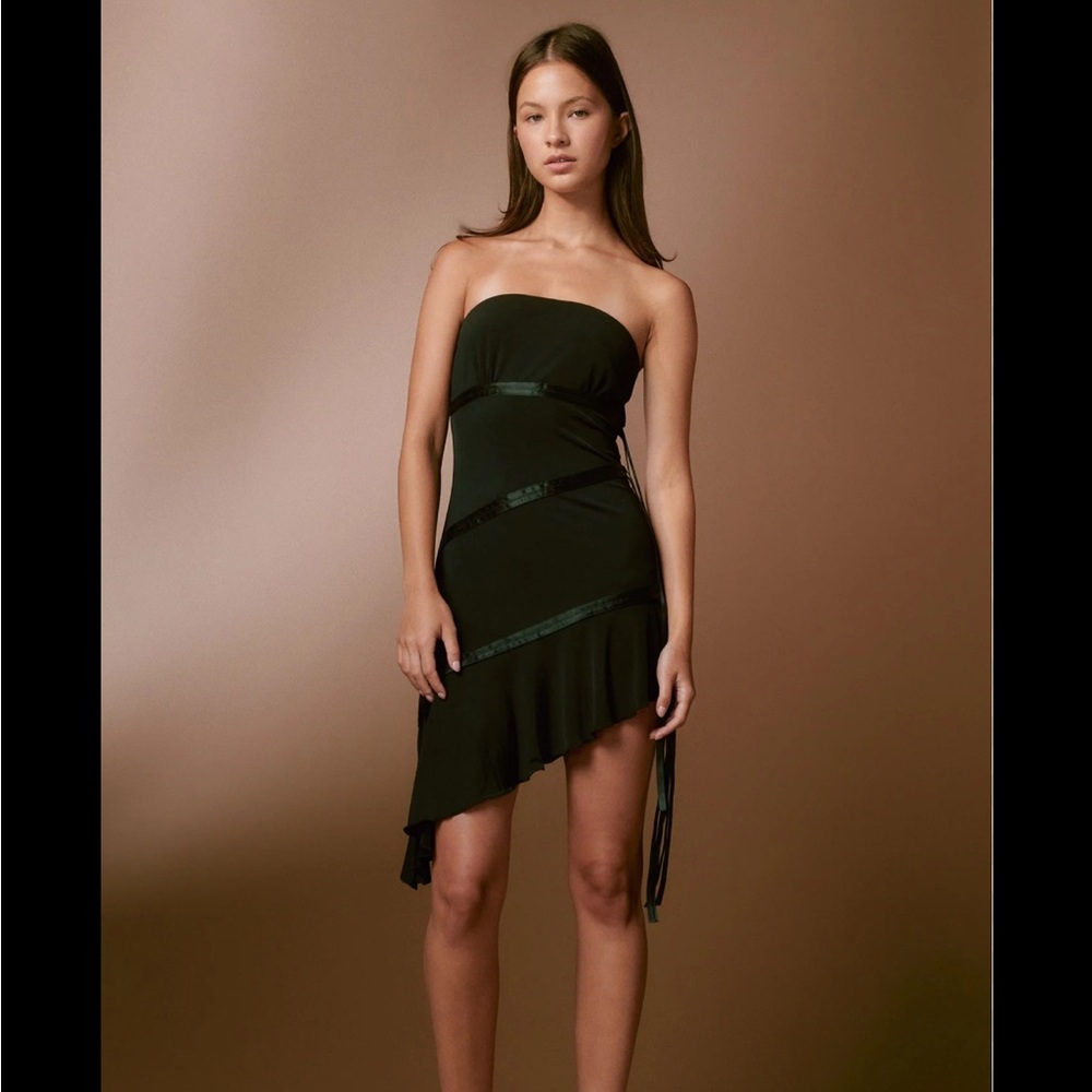 I.AM.GIA Black Asymmetrical Strapless Dress